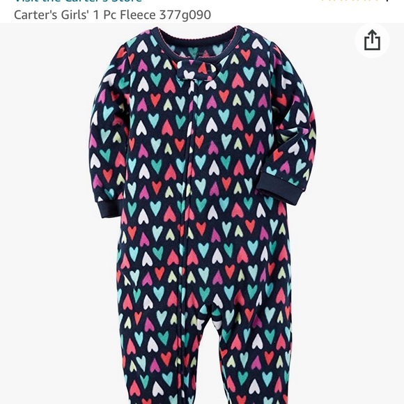 Carter’s heart blanket sleeper/footed pajamas Size 4T - Picture 9 of 10
